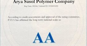 به گزارش خبرانرژی به نقل از روابط عمومی شرکت پلیمر آریاساسول، کمیته رتبه‌بندی اعتباری شرکت «پایا» که در چهار سال گذشته رتبه اعتباری بلند مدت AA، را به شرکت آریاساسول با نماد «آریا» تخصیص داده بود، براساس بازنگری انجام شده، رتبه اعتباری بلندمدت AA این نماد را تمدید کرد و این شرکت همچنان بالاترین رتبه اعتباری شرکت‌های ایرانی را در اختیار دارد.